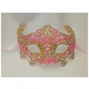 Карнавальная, ажурная маска (розовая-золото) (12160) Giacometti. Цвет: розовый/золотистый