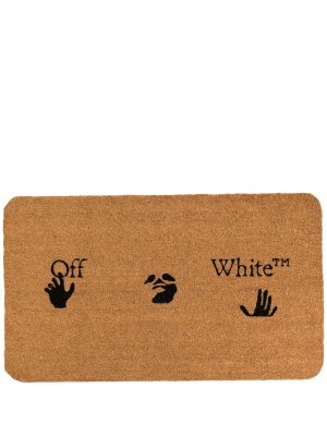 Придверный коврик с логотипом Off-White. Цвет: коричневый