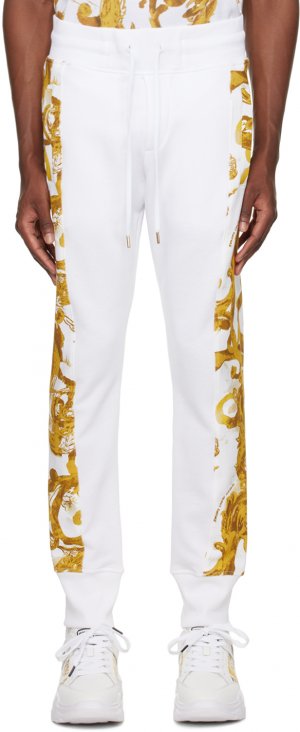 Белые спортивные штаны акварельного цв Versace Jeans Couture