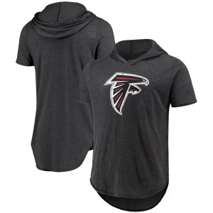 Мужская черная футболка с капюшоном и логотипом Threads Atlanta Falcons Primary Tri-Blend Majestic
