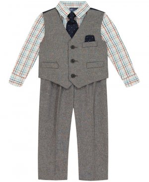 Комплект из жилета, рубашки, галстука, нагрудного платка и брюк верескового поплина для маленьких мальчиков , мультиколор Nautica