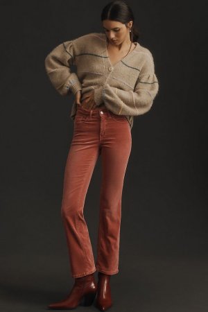 Вельветовые укороченные расклешенные джинсы Yaya со средней посадкой от , роза маув Pilcro