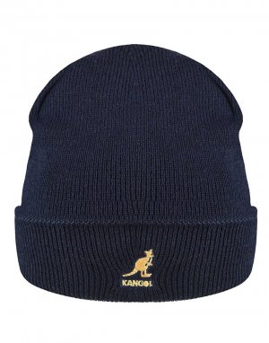 Двусторонняя шапка-бини в рубчик темно-синего и желтого цветов -Темно-синий Kangol