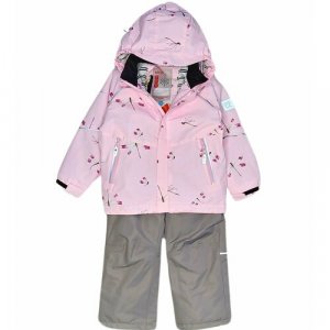 Комплект верхней одежды размер 98, розовый, серый POGO. Цвет: розовый/серый