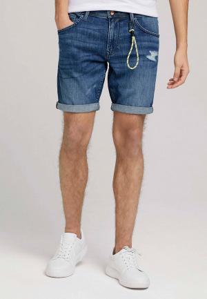 Шорты джинсовые Tom Tailor Denim с брелоком. Цвет: синий