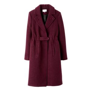 Пальто с ремешком и эластичным поясом CARVEN. Цвет: бордовый