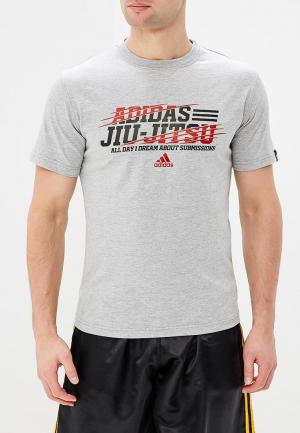 Футболка adidas Combat Jiu-Jitsu. Цвет: серый