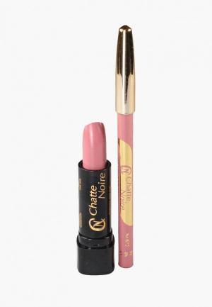 Набор для макияжа губ Chatte Noire Карандаш + Помада №14, 5,75. Цвет: розовый