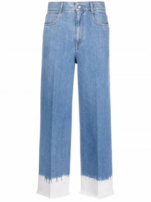 Contrast-hem cropped jeans Stella McCartney. Цвет: синий