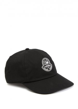 Черная мужская шляпа с логотипом Moncler