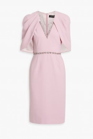 Платье из крепа с эффектом кейпа, украшенное кристаллами , розовый Jenny Packham
