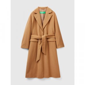 Пальто , размер S, коричневый UNITED COLORS OF BENETTON. Цвет: коричневый