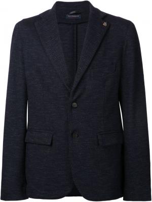 Меланжевый пиджак Capobianco. Цвет: синий