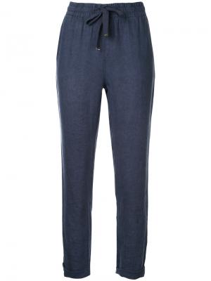 Укороченные брюки с эластичным поясом Venroy. Цвет: синий