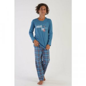 Пижама , размер 9-10 лет, голубой Vienetta. Цвет: голубой