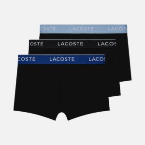 Комплект мужских трусов 3-Pack Boxer Casual Contrast Waistband Lacoste Underwear. Цвет: чёрный