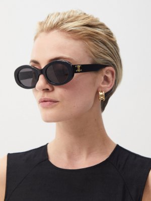 Солнцезащитные очки triomphe овальной формы из ацетата , черный Celine Eyewear