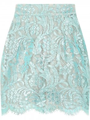 Кружевная мини-юбка Dolce & Gabbana. Цвет: синий