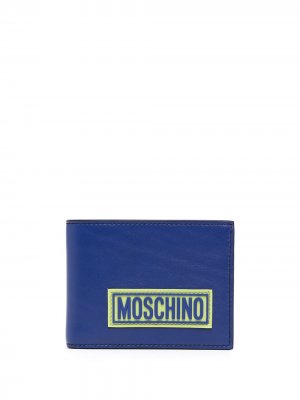 Бумажник с нашивкой-логотипом Moschino. Цвет: синий