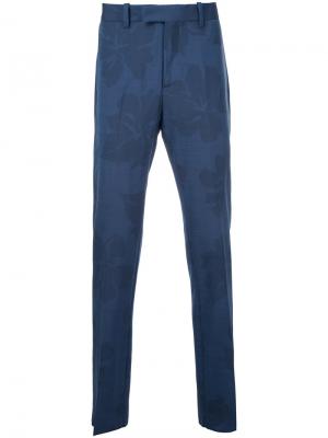 Классические брюки с растительным принтом Oamc. Цвет: синий