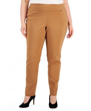 Узкие брюки больших и миниатюрных размеров с контролем живота, коричневый I.N.C. International Concepts