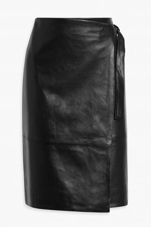 Joline кожаная юбка с запахом Iris & Ink, черный INK