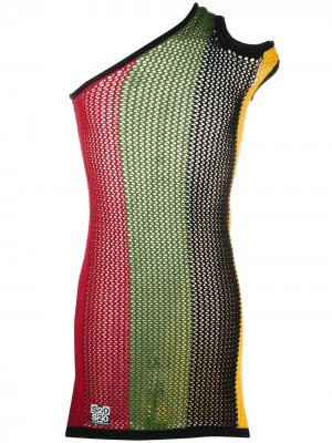 Асимметричное трикотажное платье Telfar. Цвет: черный