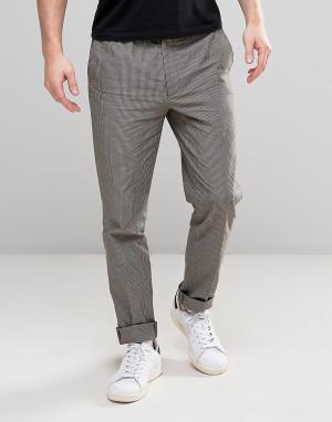 Облегающие пижамные брюки из легкой жатой ткани в полоску ASOS. Цвет: серый