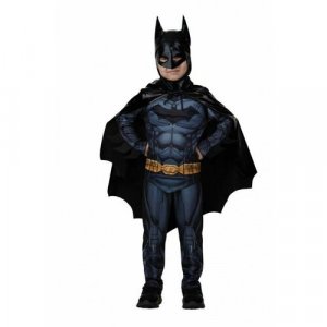 Карнавальный костюм Бэтмэн без мускулов, сорочка, брюки, маска, плащ, р. 28, рост 110 см Батик. Цвет: синий/черный