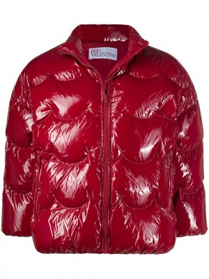 Лакированная куртка-пуховик RED Valentino. Цвет: красный