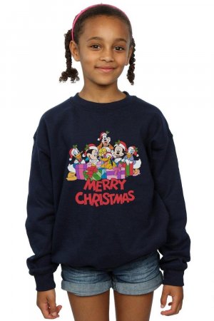Рождественский свитшот с Микки Маусом и друзьями , темно-синий Disney