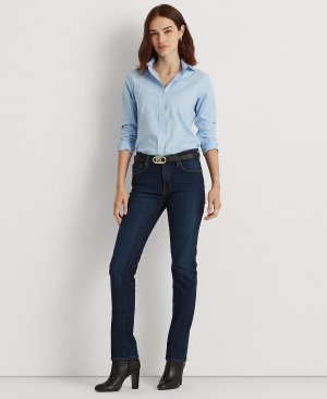 Прямые джинсы Petite со средней посадкой, миниатюрные и короткие Lauren Ralph