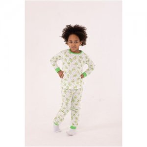 Пижама для девочек, с рисунком авокадо, размер 98 Золотой ключик. Цвет: белый/зеленый