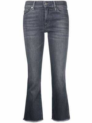 Укороченные джинсы с необработанными краями 7 For All Mankind. Цвет: серый