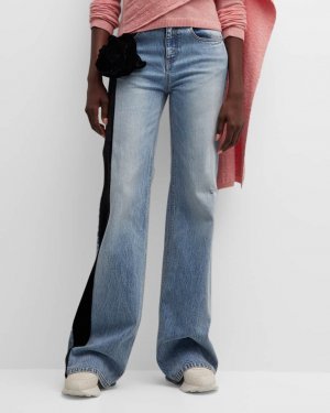 Широкие джинсы Stanley Velvet в цветочную полоску Hellessy