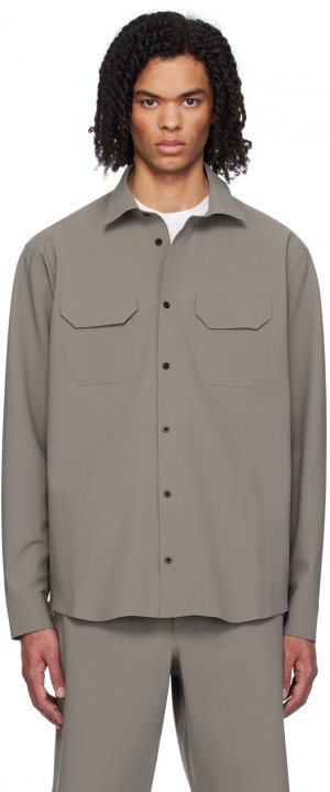 Серо-коричневая рубашка на заказ Gr10K