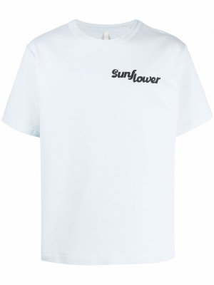 Logo-print cotton T-shirt Sunflower. Цвет: синий