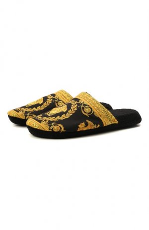 Текстильные домашние туфли Versace. Цвет: чёрный