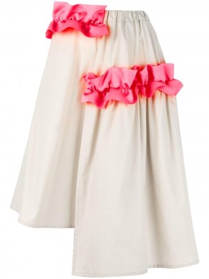 Асимметричная юбка с оборками Paskal. Цвет: нейтральные цвета