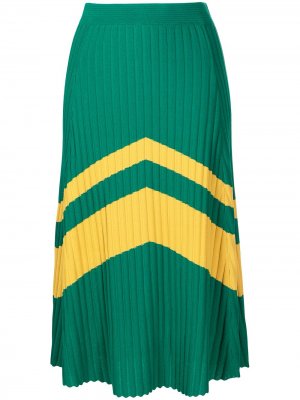 Geometric rib-knit skirt Wales Bonner. Цвет: зеленый