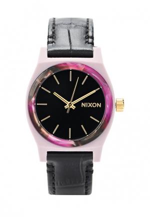 Часы Nixon MEDIUM TIME TELLER LEATHER. Цвет: розовый
