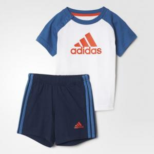 Комплект: футболка и шорты Summer Performance adidas. Цвет: белый