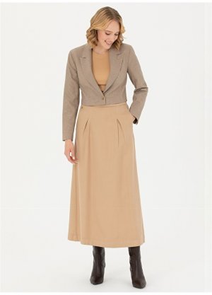 Женская прямая юбка миди песочного цвета с высокой талией U.S. Polo Assn.