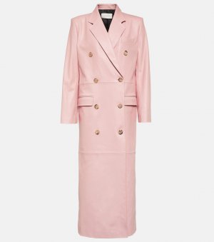 Двубортное кожаное пальто , розовый Magda Butrym