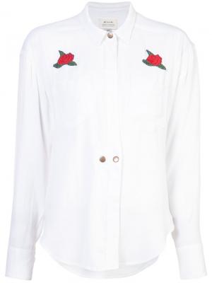 Рубашка с вышивкой роз Mcguire Denim. Цвет: белый