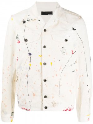 Джинсовая куртка с эффектом разбрызганной краски B-Used. Цвет: белый