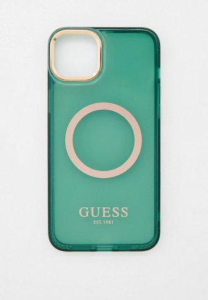 Чехол для iPhone Guess 14 Plus с MagSafe. Цвет: зеленый