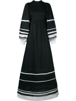 Длинное платье с полосками Vika Gazinskaya. Цвет: чёрный