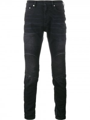 Байкерские джинсы с рваными деталями Neil Barrett. Цвет: серый