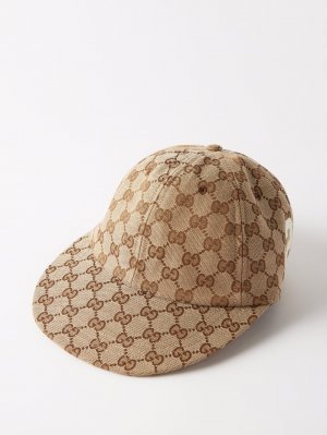 Бейсбольная кепка из жаккардовой парусины с логотипом gg , бежевый Gucci
